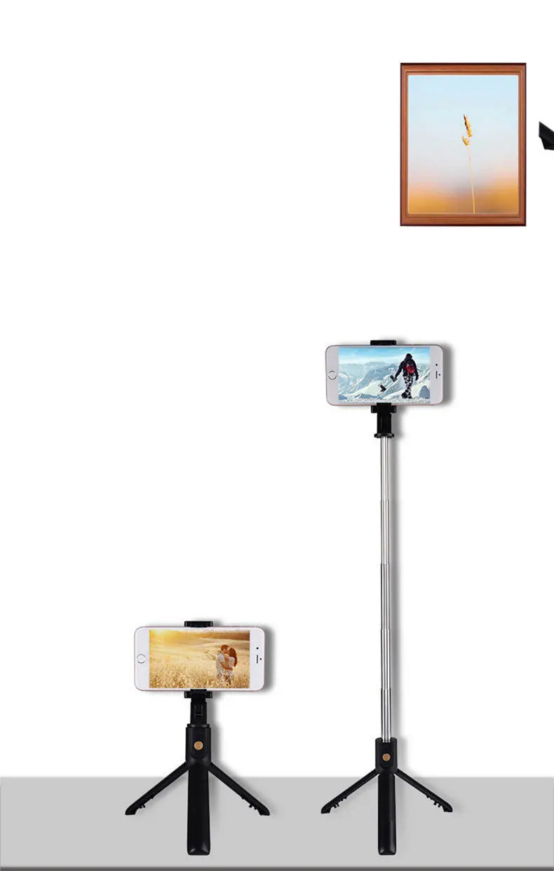 Kabelloser Bluetooth Selfie Stick Faltbares Stativ Tragbare Handy-Stative Ausziehbar für iPhone Xiaomi Huawei Phone Video Live