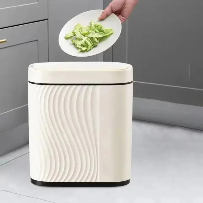 Intelligenter Sensor-Mülleimer Haushalt Leicht Luxuriöser Automatischer WC-Mülleimer Schmaler Schlitz mit Deckel Elektrischer Mülleimer