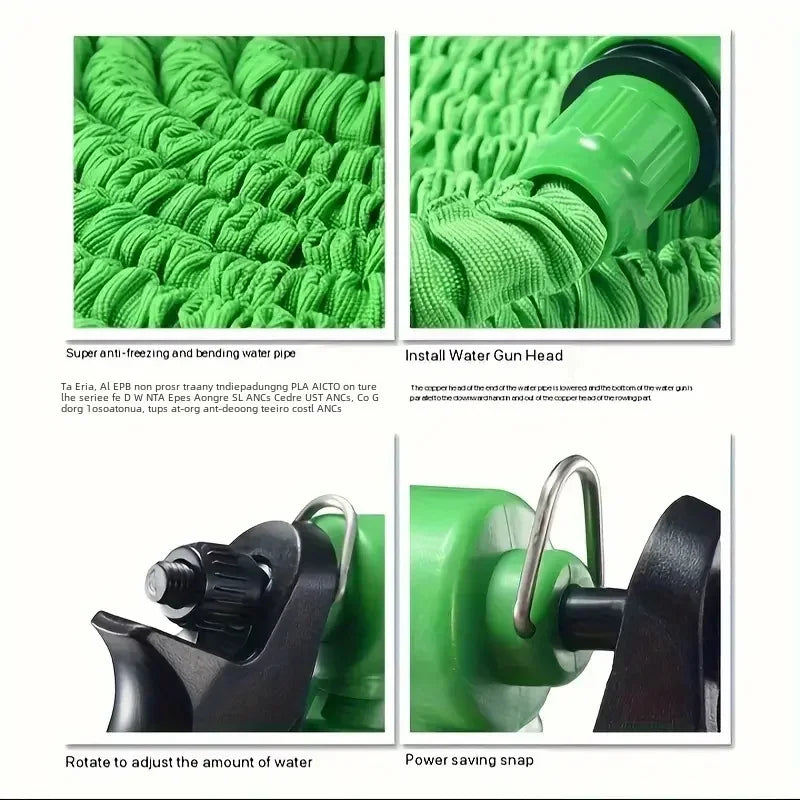 Tuyau magique extensible 25FT-200FT Conception légère Pistolet à 7 fonctions de pulvérisation d'eau Matériaux durables Outils d'arrosage pour la maison et le jardin
