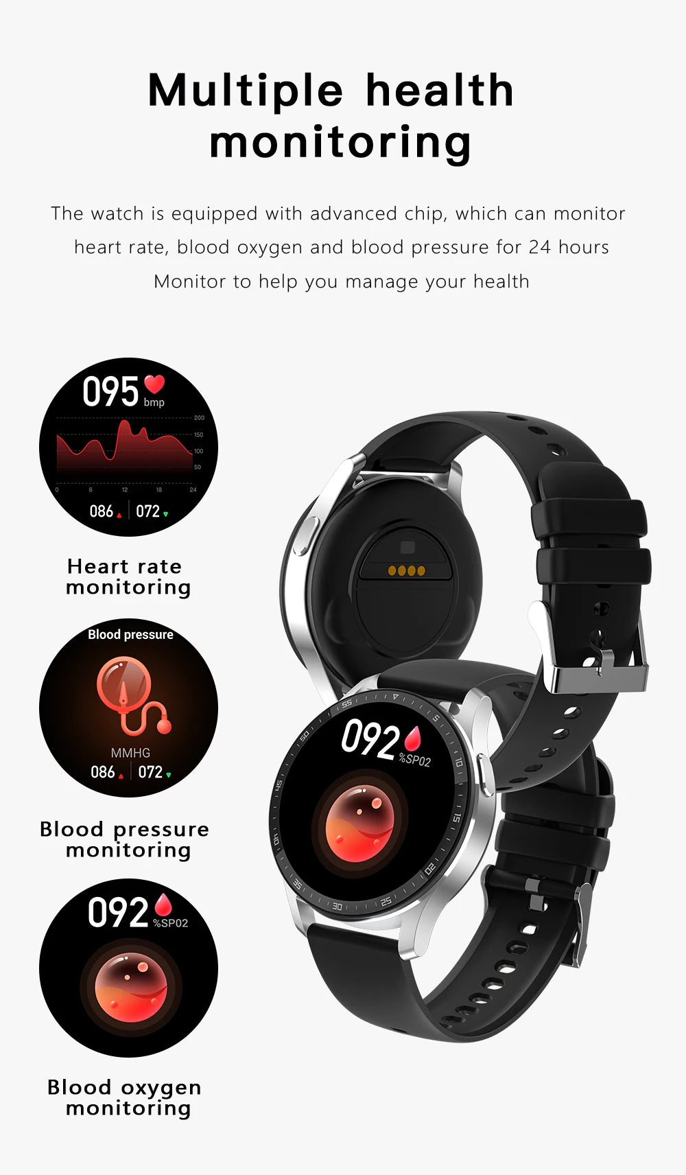 Montre Intelligente 2 en 1 X7 avec Écouteurs Montre Connectée Écouteurs Bluetooth TWS Moniteur de Fréquence Cardiaque et de Pression Artérielle Montre Sport Montre Fitness