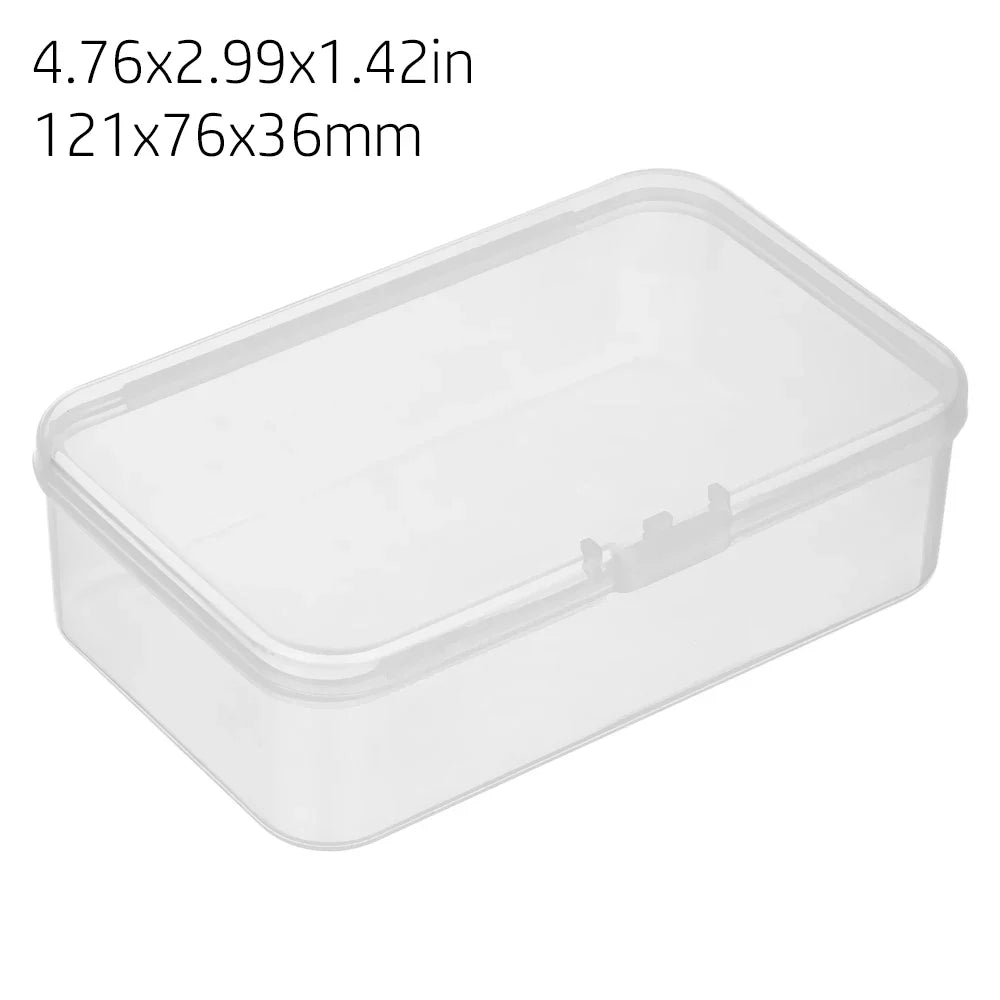 Square Round Plastic Transparent Storage Box Small Items Sundries Organizer Case Jewelry Beads Container Box Tools Accessories