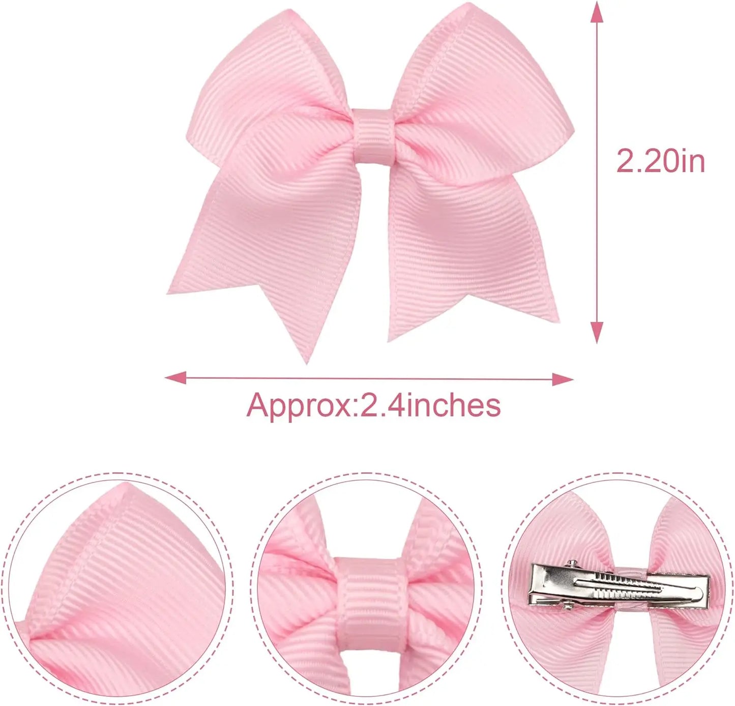 10/20Pcs/Set Cute Solid Ribbon Bows Hair Clips for Baby Girls Kids Fashionable Hairpin Headwear Children's Hair Accessories