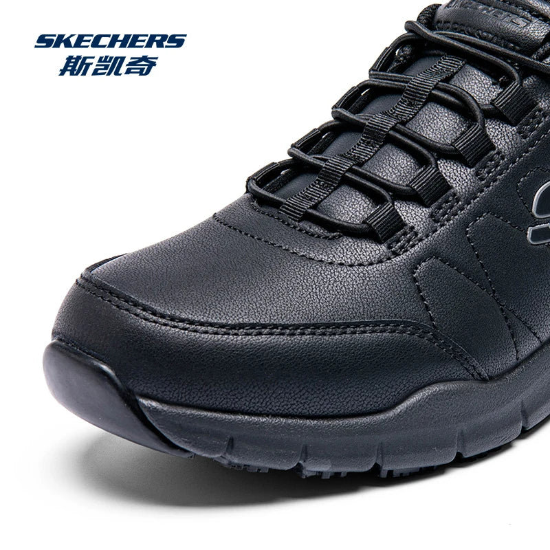 Skechers Chaussures Décontractées pour Hommes en Cuir, Baskets à Semelle Souple, Légères, pour la Course, l'Athlétisme, le Jogging et la Marche