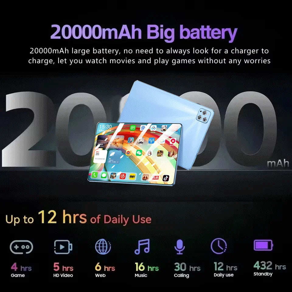 2026 Global Version Original IPad Air Pro Tablet 11inch HD 4K Android 16 24GB+2TB 20000mAh 5G Dual SIM Bluetooth WiFi GPS Tablet