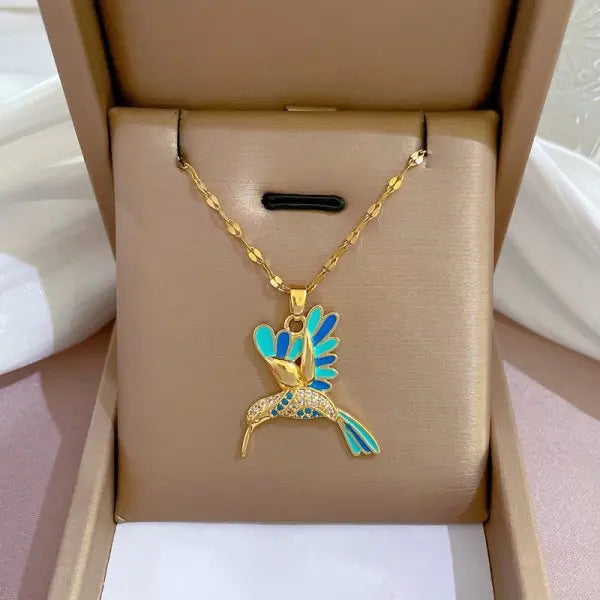Exquisite Mikro-Inlaid Zirkon Schmetterlings-Quasten-Halskette für Damen Edelstahl Mond Schmetterling Blume Schlüsselbein-Choker-Schmuck