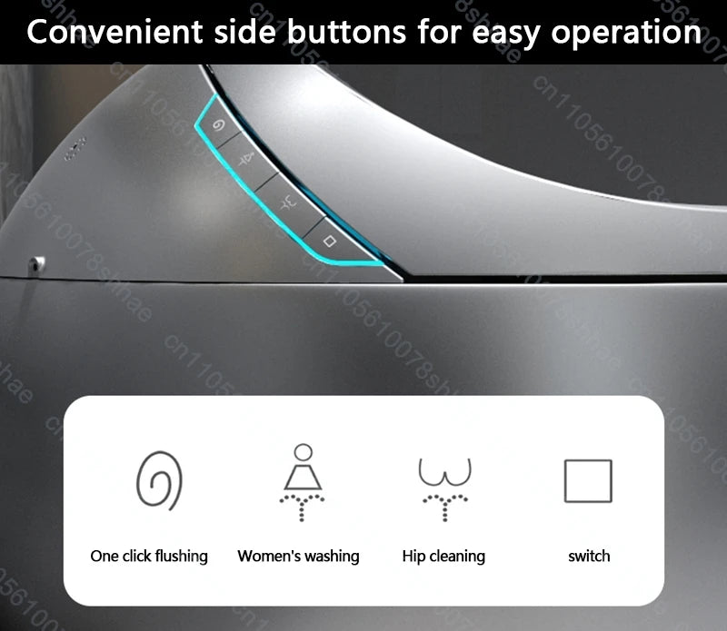 D132 Smart Toilet Bidet with Auto Flush Heated Seat Warm Water Sprayer Deodorizer Air Dryer Remote Control Intelligent LED Displ