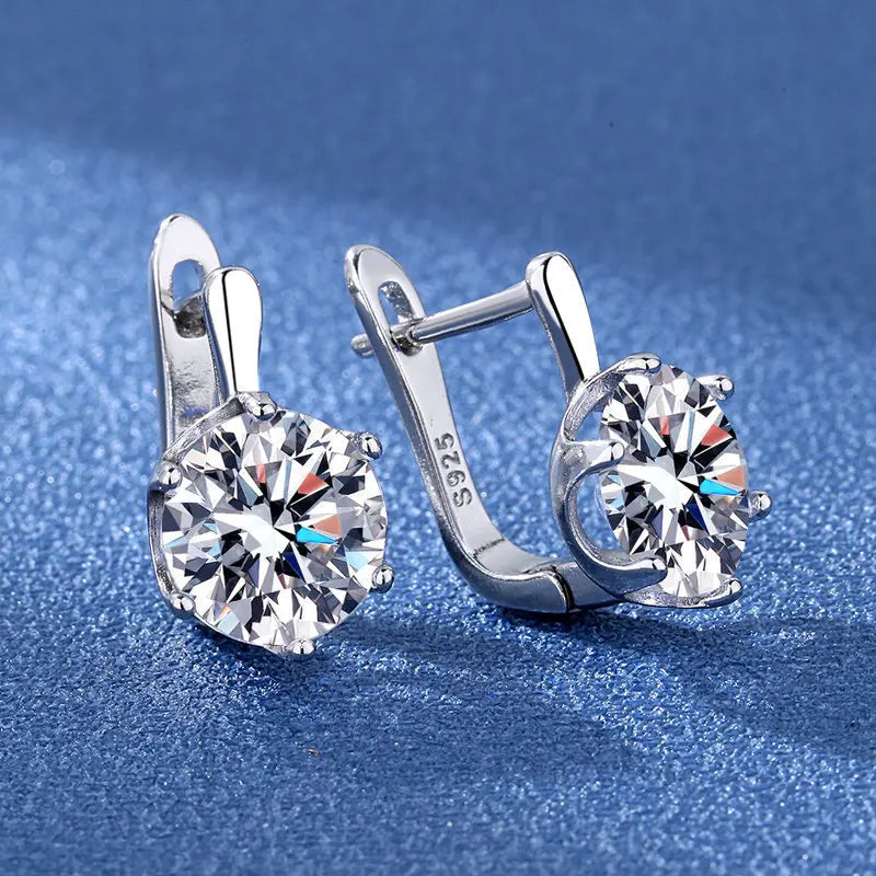Ohrringe aus 925er Sterlingsilber, Schmuck, hochwertige Retro-Ohrringe mit einfachem Muster, lila-weiße Zirkon-Ohrringe, Bestseller