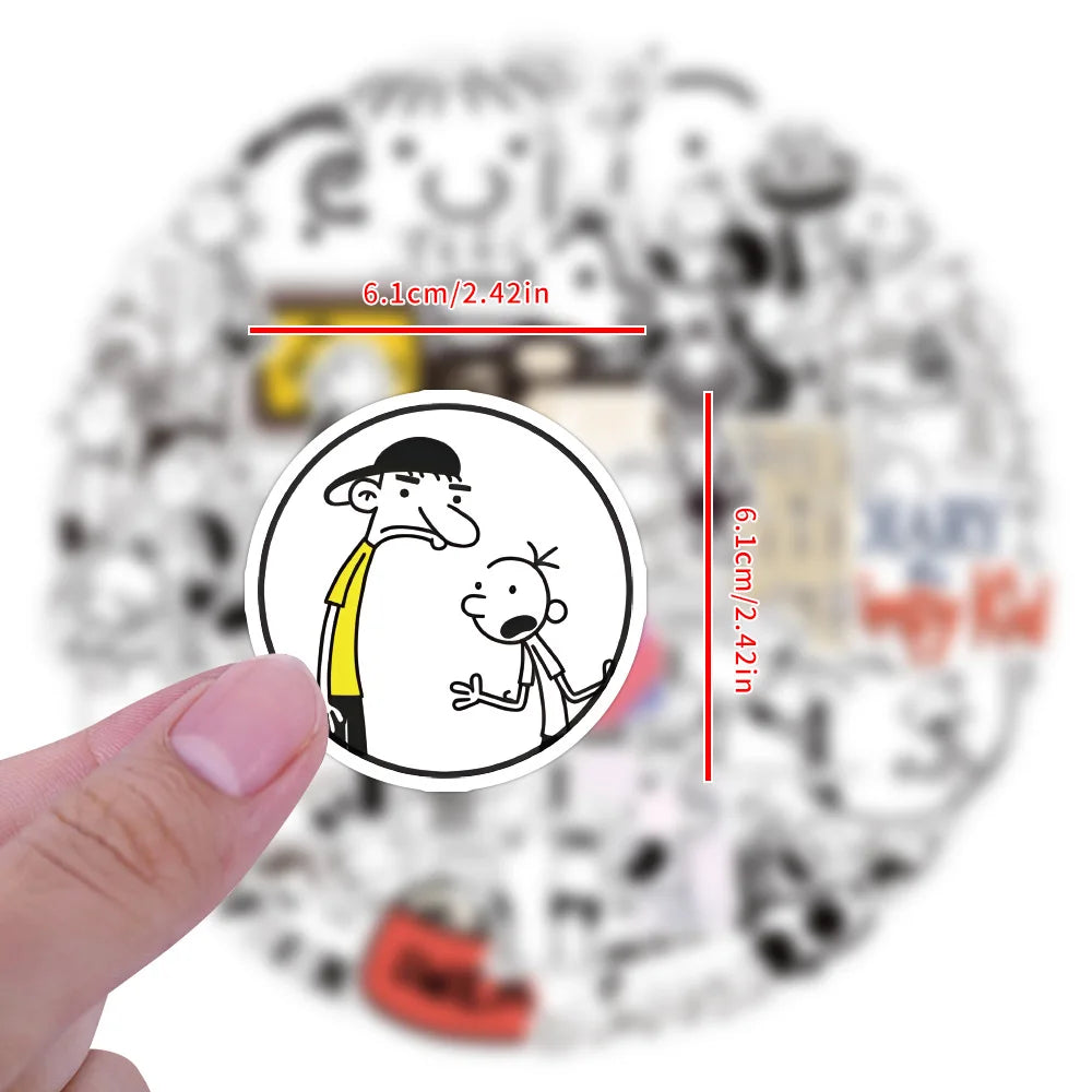 10/50Pcs Cute Diary of A Wimpy Kid PVC Sticker Aesthetic Stationery School Supplies DIY Decoration Korean Scrapbooking for Kids
