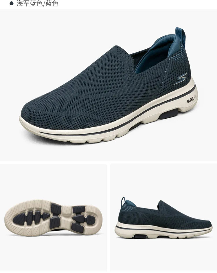Skechers Schuhe Herren GO WALK 5 Slip-on Freizeit Outdoor Sport Walking Schuhe Herren Leicht Atmungsaktiv Einfaches An- und Ausziehen Sneaker