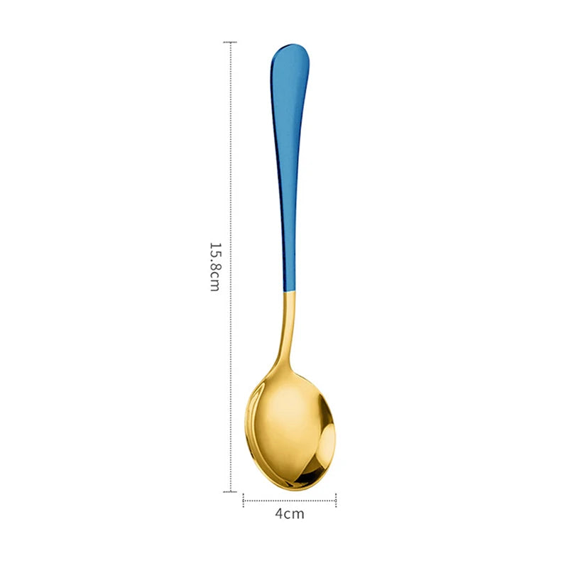 1 Pc Stainless Steel Korea Soup Spoons Home Kitchen Ladle Capacity Gold Silver Mirror Polished Flatware For Coffee Tableware