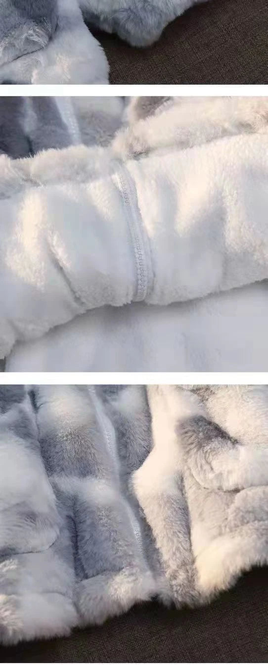 Neue Damen Batik Lammfelljacke Herbst Winter Reißverschluss Oberbekleidung Warme Plüschjacken Harajuku Lässige Lose Weibliche Dicke Jacke
