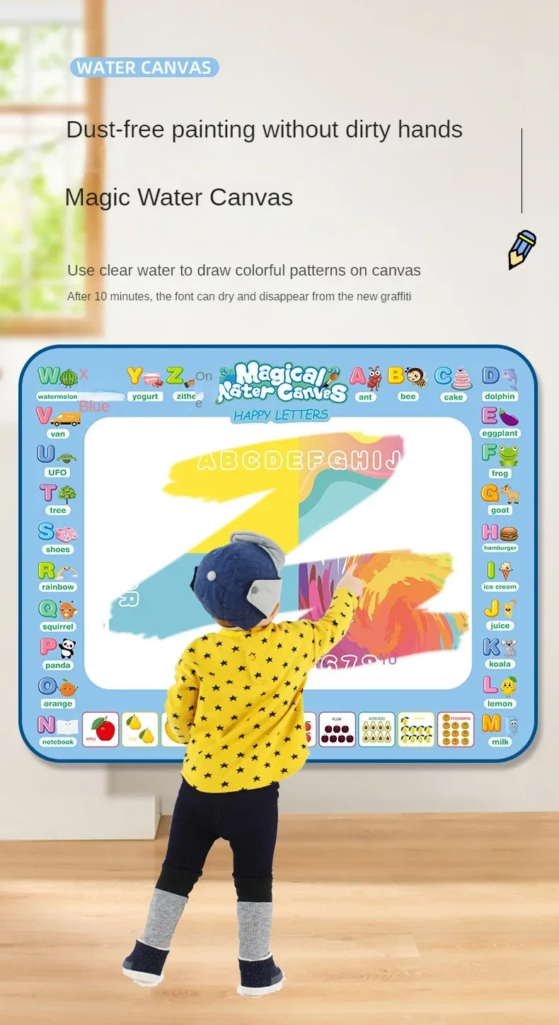100x80CM Zauberwasser-Zeichenmatte Malen Doodle mit wiederverwendbaren Zauberstiften Montessori Malbrett Lernspielzeug Kindergeschenke