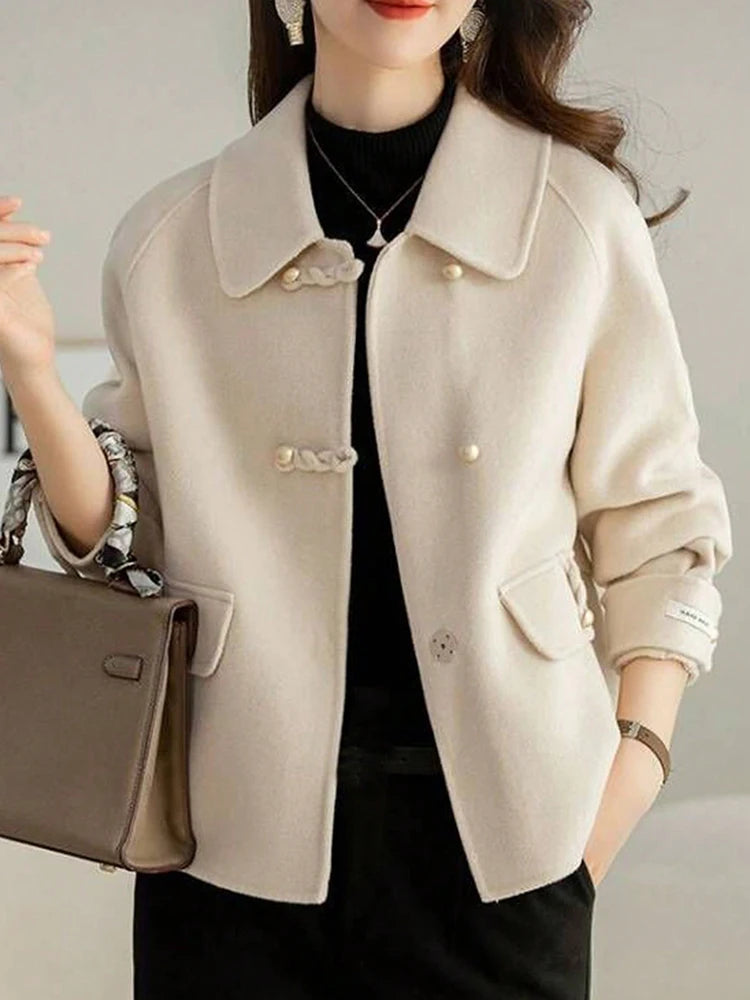 Manteaux courts élégants et unis pour femme, vêtements chauds d'automne et d'hiver, tenues de bureau formelles pour femme, nouveautés en matière de vêtements d'extérieur