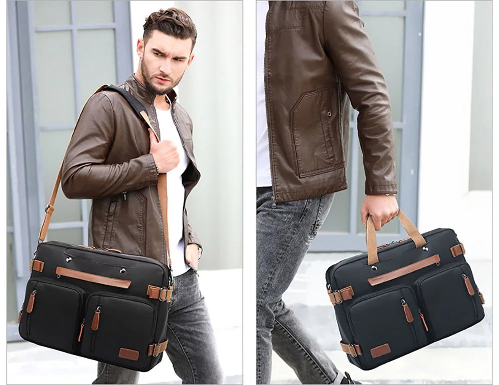 Handbag Business Briefcase Rucksack Convertible Backpack Laptop Bag 17 inch Notebook Bag Shoulder Messenger Laptop Case