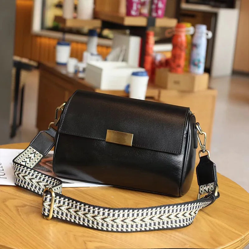 Vielseitige Damen-Umhängetasche aus Rindsleder, Damen-Crossbody-Tasche, Neu 2025, pflanzlich gegerbtes Oberleder, lässige Messenger-Handtasche