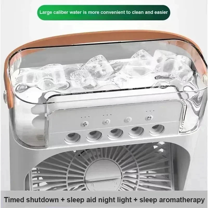 Ventilator Tragbarer Luftkühler Klimaanlage Luftbefeuchter mit 500 ml Wassertank Leiser Nebel-Wassersprühventilator für Zuhause, Zimmer, Camping, Auto, Büro