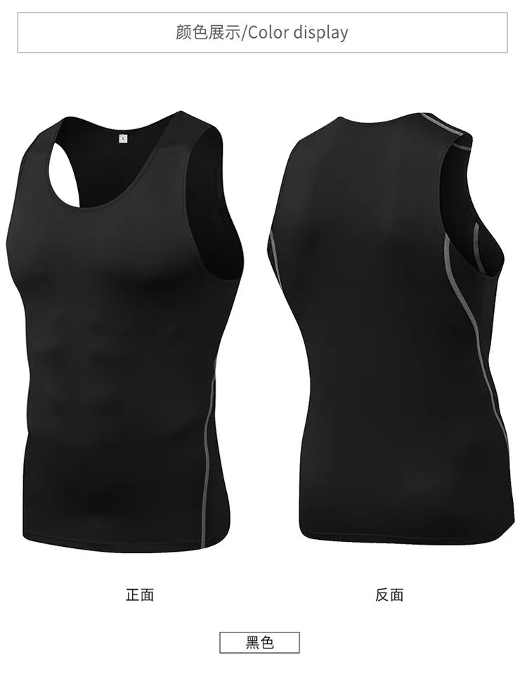 Herren Kompressionsshirt Ärmelloses Tanktop Herren Schnelltrocknend Workout Fitness Gym Baselayer Unterhemd Bodybuilding Laufweste