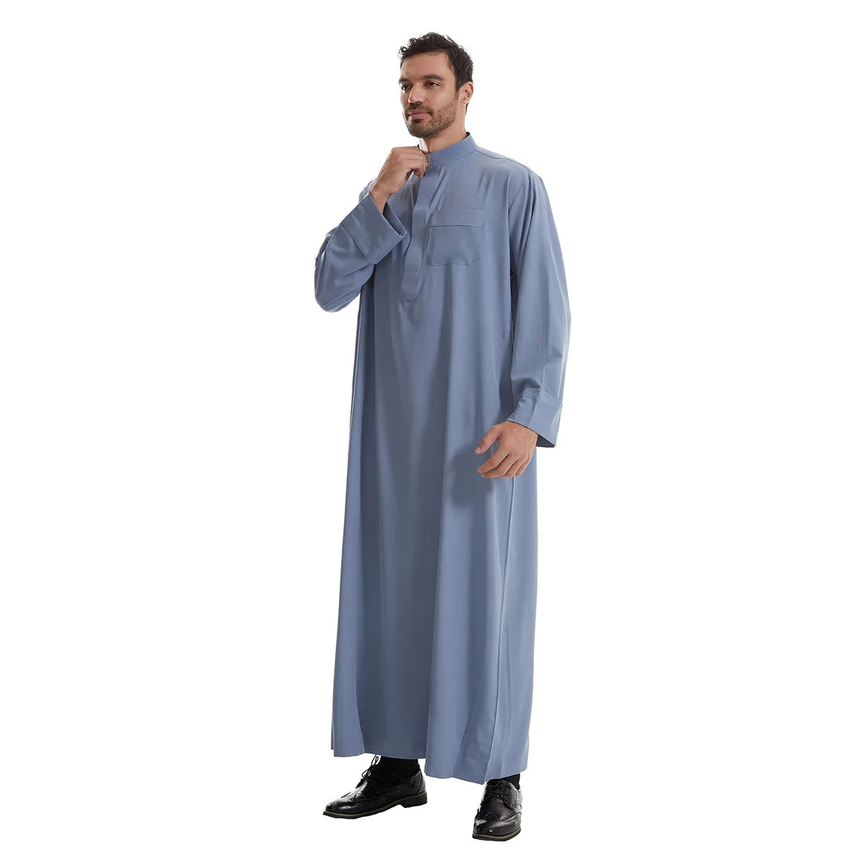 Muslimische Männer Jubba Thobe Langes Gewand Saudi-Islamisch Muslimische Kleidung Abaya Kaftan Islam Dubai Arabisches Kleid Eid Djellaba Dishdasha