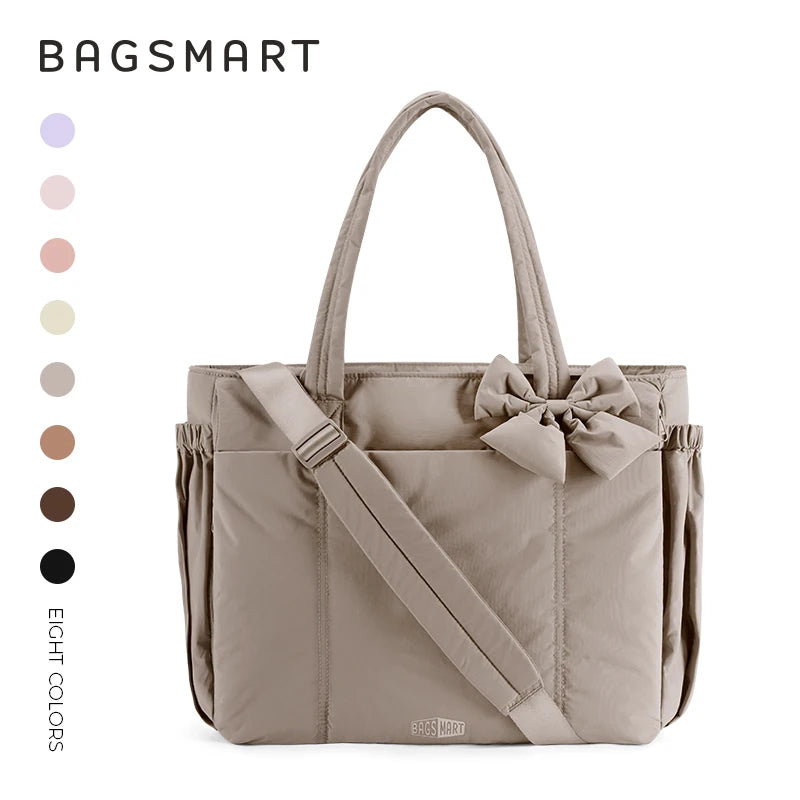 Grand sac fourre-tout grande capacité BAGSMART pour femmes, sac à main polyvalent pour les trajets quotidiens, sacoche bandoulière avec plusieurs poches, sac de sport