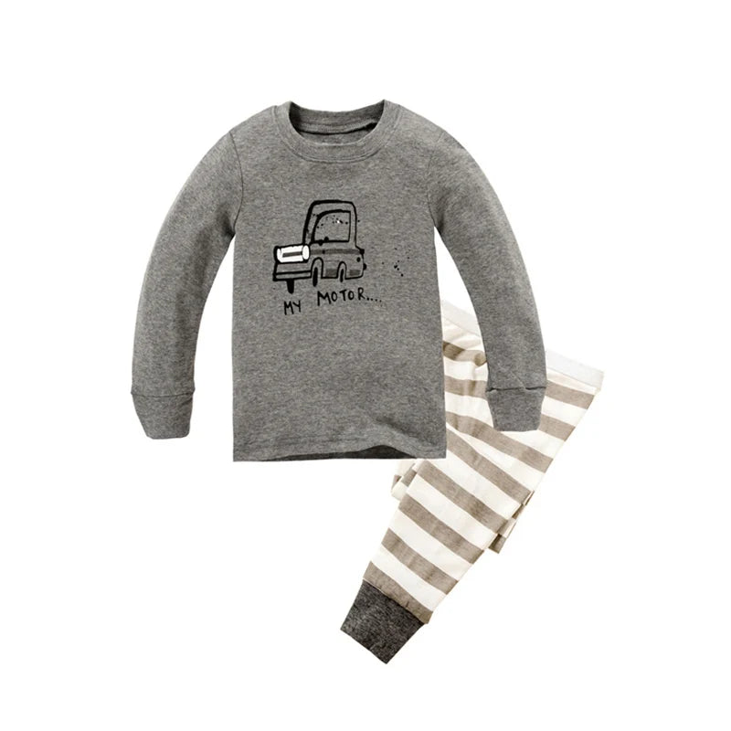 Animal Cartoon Boys Pajamas Sets Children's Sleepwear Kids Nightwear 100 Cotton Spring Autumn Boy Pyjamas Homewear Night Wear