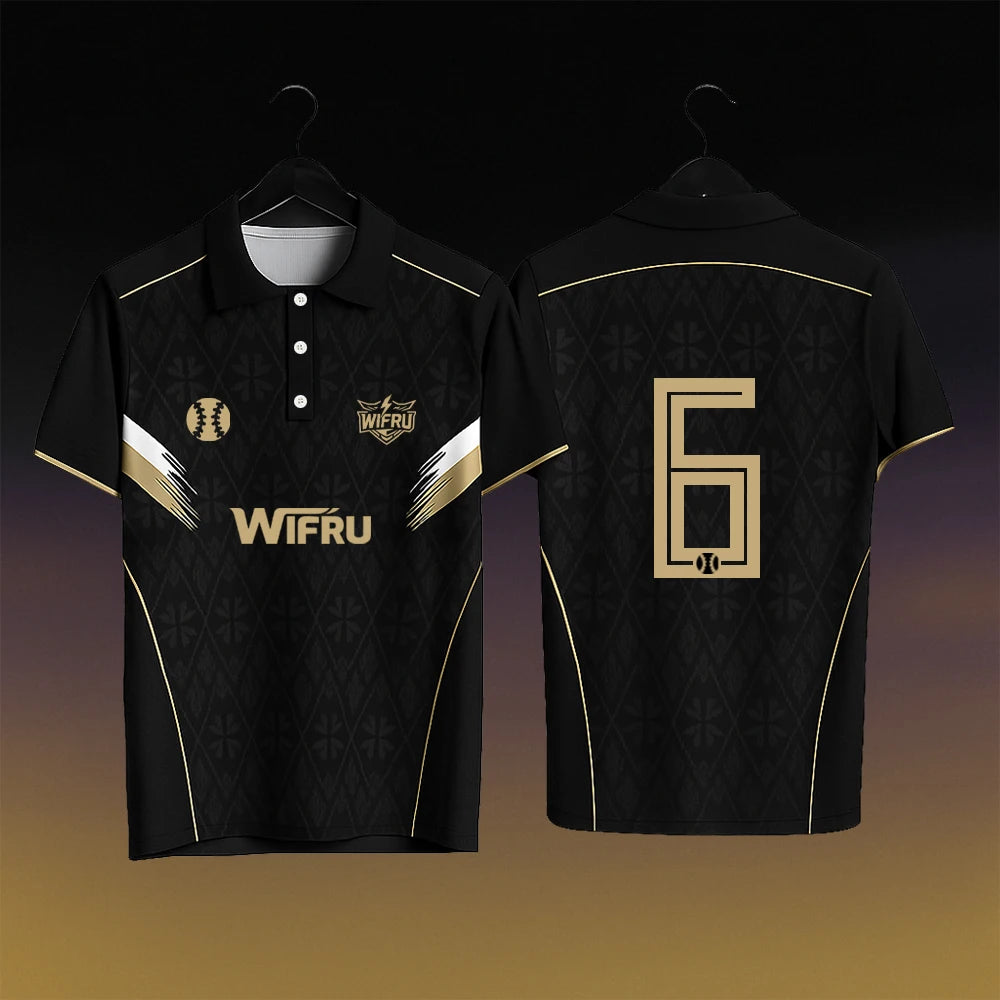 WIFRU Cricket Sport Trikot Herren Outdoor Leicht Atmungsaktiv Schnelltrocknend POLO-Shirt Jugend Trainer Individuelle Nummer Uniform Oberteile