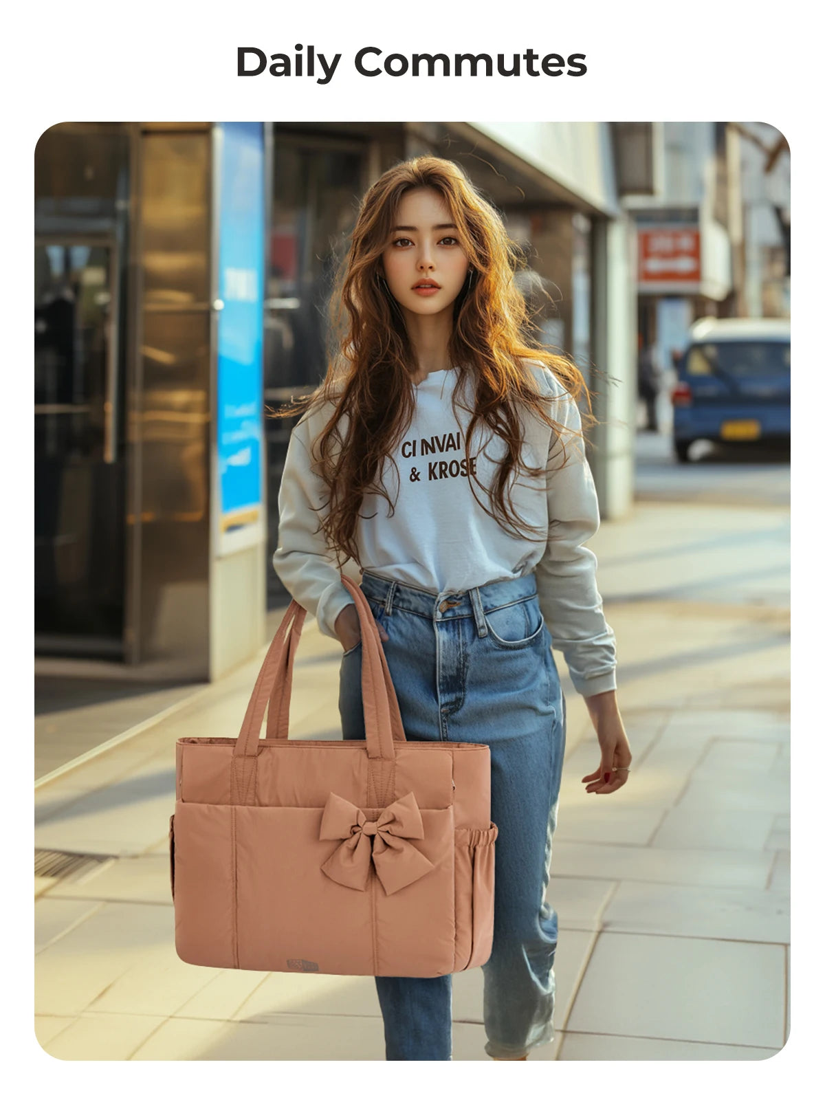 Grand sac fourre-tout grande capacité BAGSMART pour femmes, sac à main polyvalent pour les trajets quotidiens, sacoche bandoulière avec plusieurs poches, sac de sport