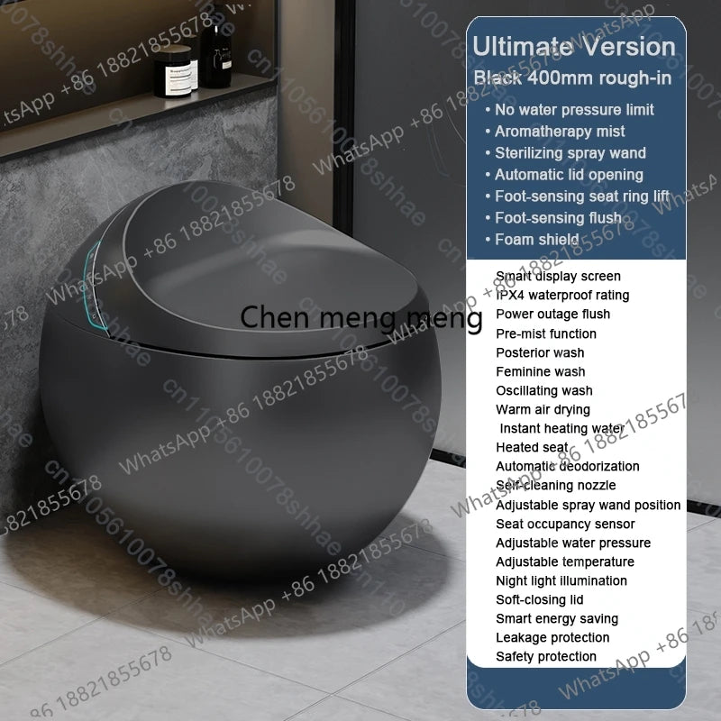 D132 Smart Toilet Bidet with Auto Flush Heated Seat Warm Water Sprayer Deodorizer Air Dryer Remote Control Intelligent LED Displ