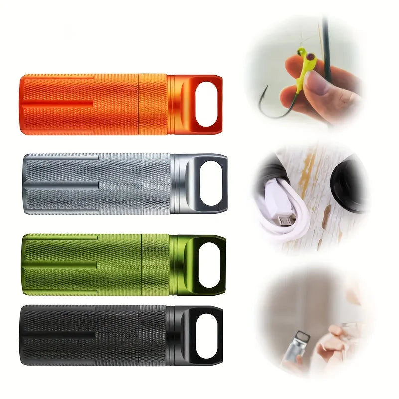 Pilulier Portable en Alliage d'Aluminium Étanche Boîte de Rangement Scellée Contenant de Voyage pour Petites Pilules Étui à Médicaments de Poche