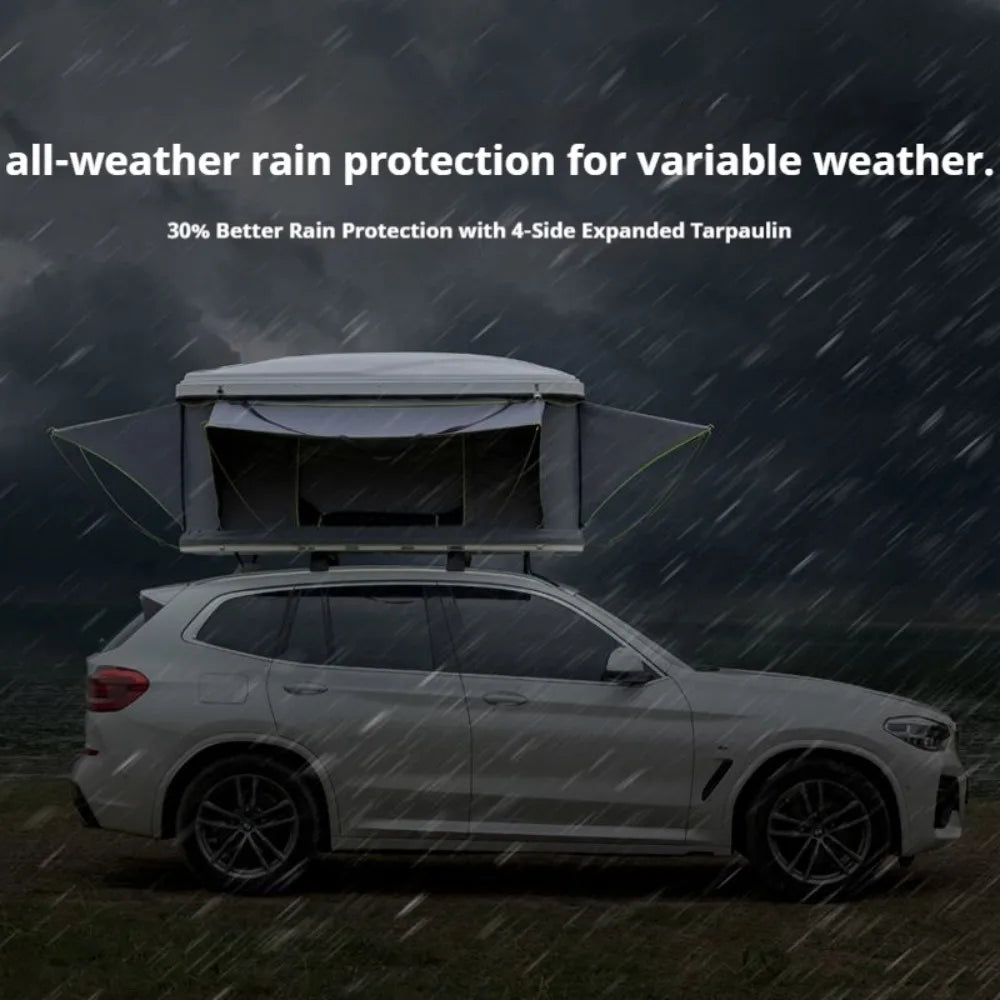 Durable Automatic Foldable Hard Top Roof Tent - For Sedan, SUV, Off-Road, Pickup & Outdoor Camping Self-Driving