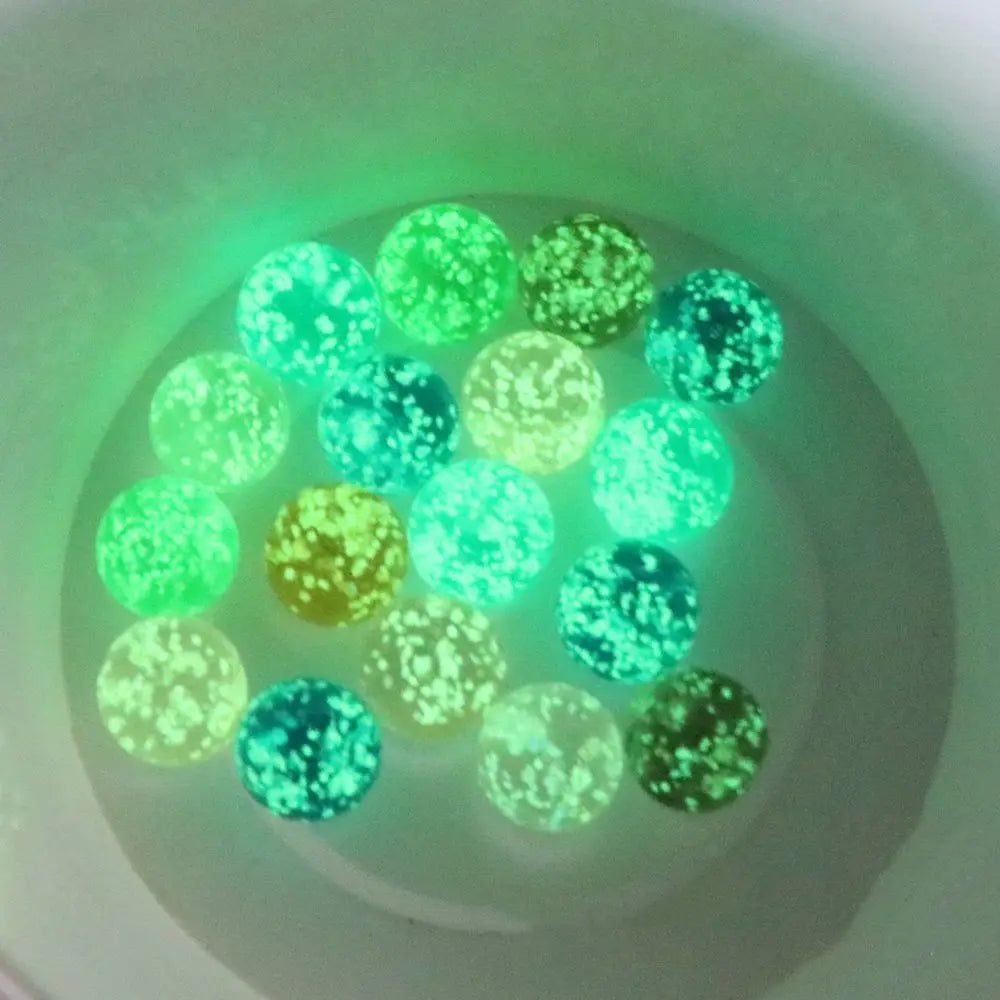 10 pièces/paquet Billes en verre lumineuses dans l'obscurité Billes en verre non poreuses Bille en verre pour aquarium 10 pièces/paquet 16 mm