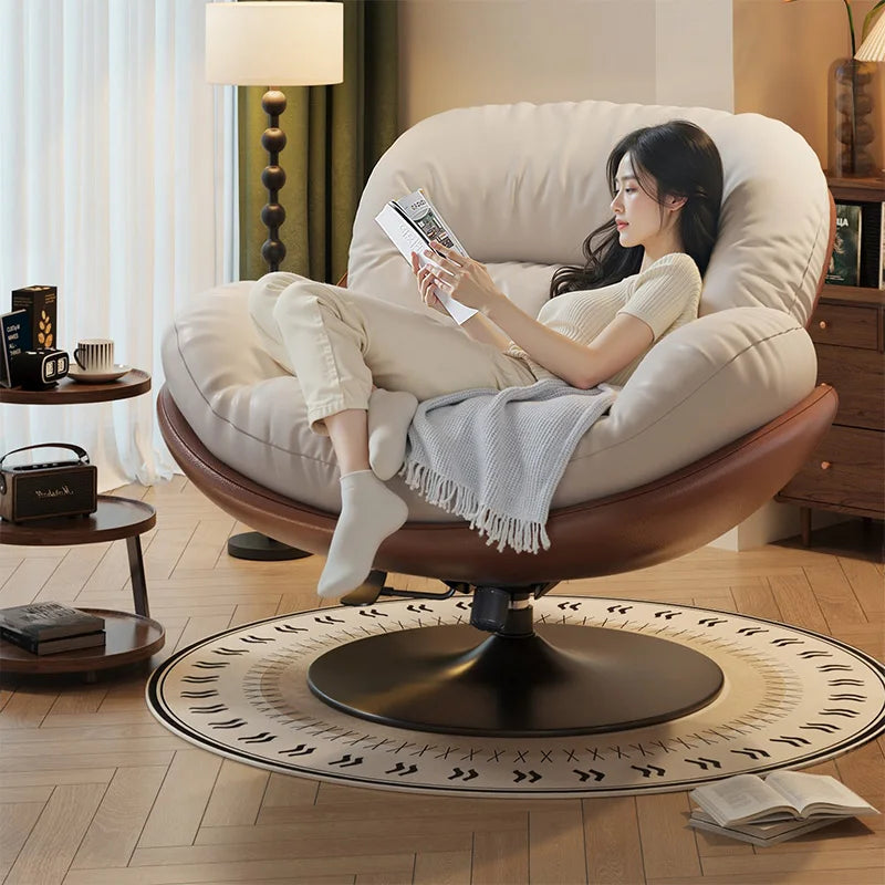 Luxuriöser Wohnzimmer Sessel Weich Liegender Relaxsessel für Zuhause Höhenverstellbar Moderner Schlafzimmer Drehstuhl Sofasessel Möbel