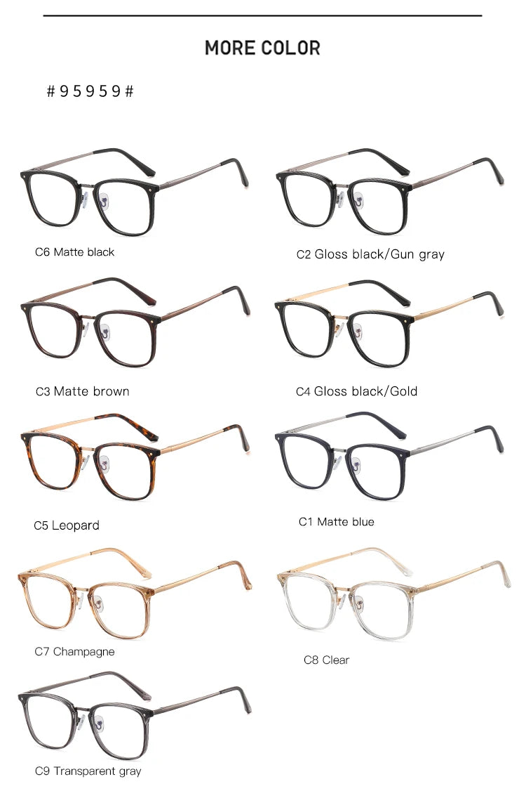 JMISUS Fashion Square Progressive Gleitsichtbrille Herren Damen Photochrome Optische Brille Mehrstärken-Gläser zum Lesen und für den Computer