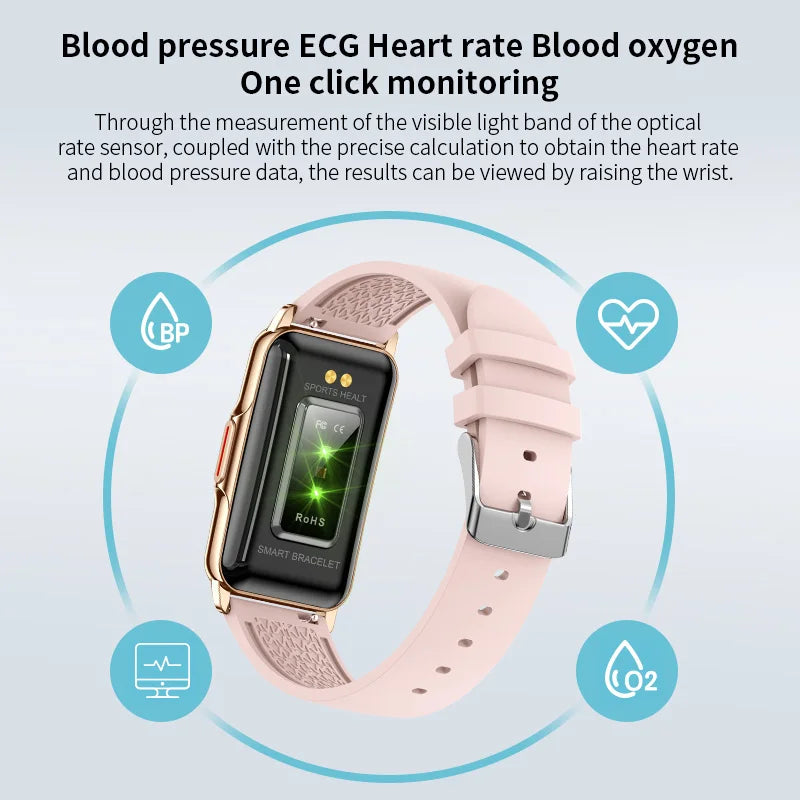Für Android IOS Smart Armband Frauen Smartwatch Männer Herzfrequenz Blutsauerstoff Wasserdicht Sport Smart Band Uhr Für Damen +Geschenk