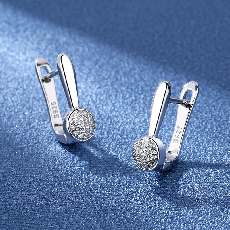 Ohrringe aus 925er Sterlingsilber, Schmuck, hochwertige Retro-Ohrringe mit einfachem Muster, lila-weiße Zirkon-Ohrringe, Bestseller