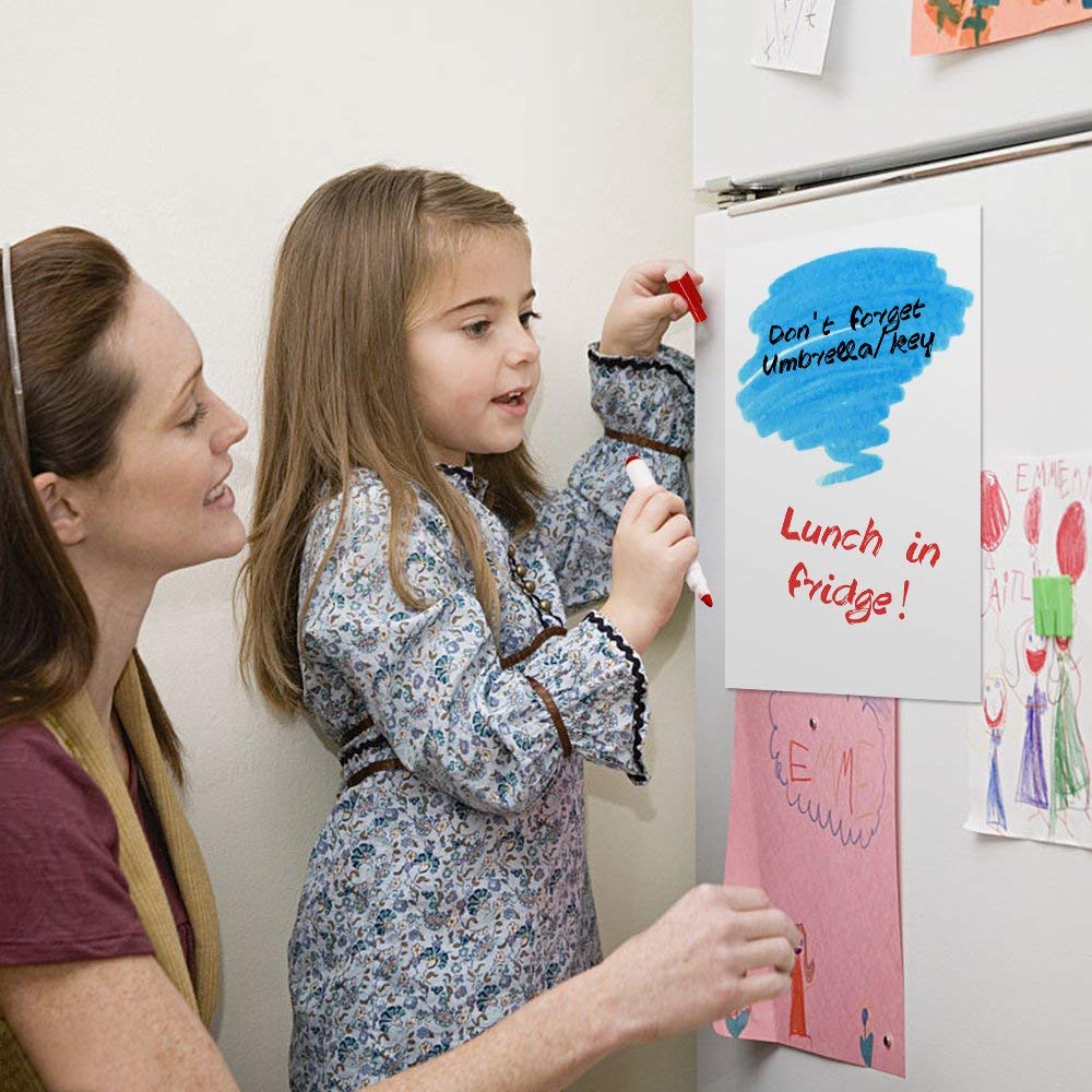 Magnetic Dry Erase Board Reusable Fridge Magnet Board Flexible Refrigerator Whiteboard for Reminder Memo, for Home Office School
