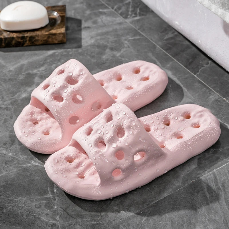 Men's Non-Slip Slide Sandals for Home, Breathable Quick-Dry House Slippers with Open Drainage for Indoor Shower Summer Wear