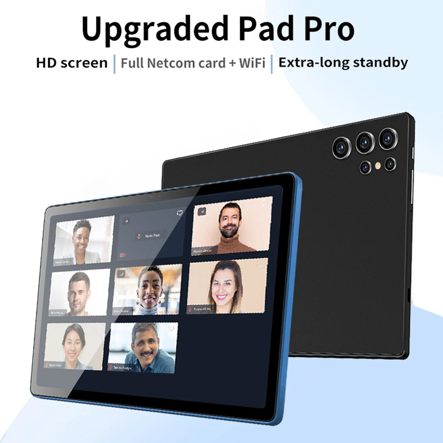 Tablette Android 10,1 pouces 2025, nouvelle version améliorée, écran HD, Octa Core, 4 Go RAM, 64 Go ROM, double appel téléphonique, Wi-Fi, Google Play Tablet PC