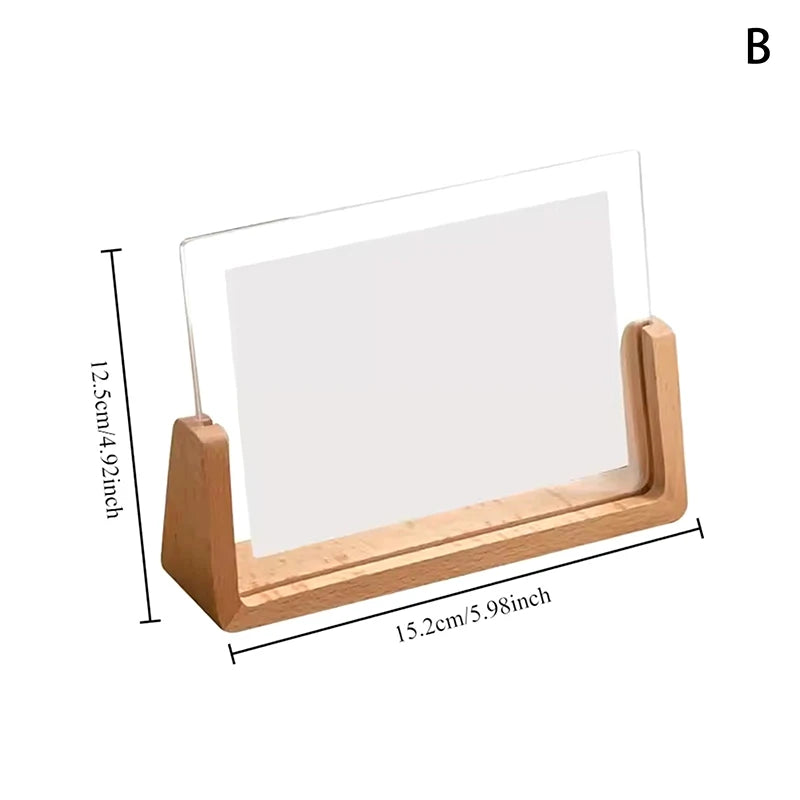 1pc Picture Frame 6 Inch Wooden Kpop Idol Photo Display Wedding Party Picture Holder Desktop Office Photo Decor Card Holder