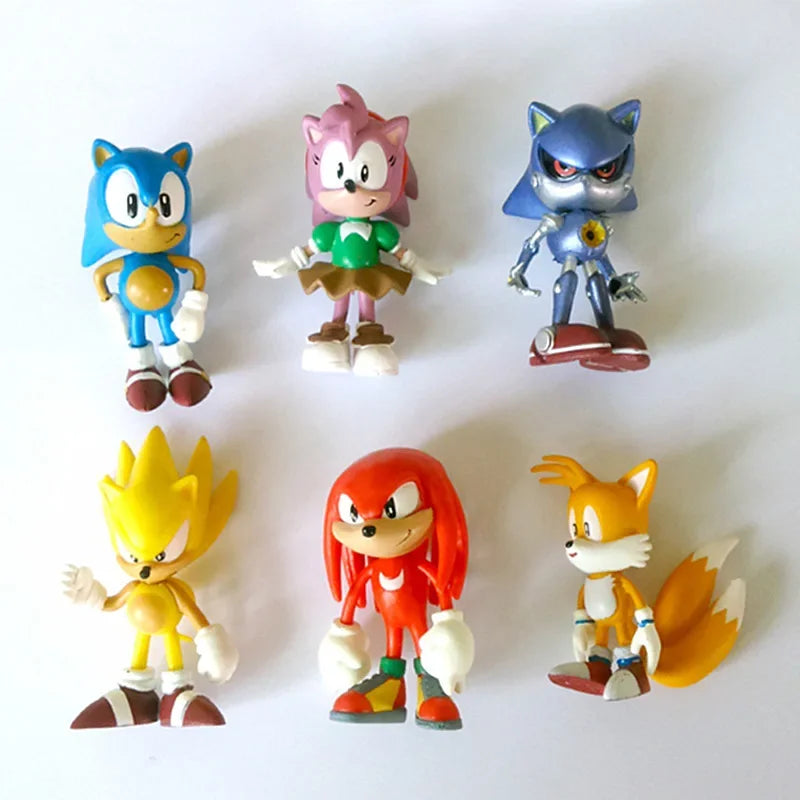 6Pcs/Set 6-7cm Sonic Figures Toy Pvc Toy Shadow Tails Characters Figure Toys For Children Animals Toys Set