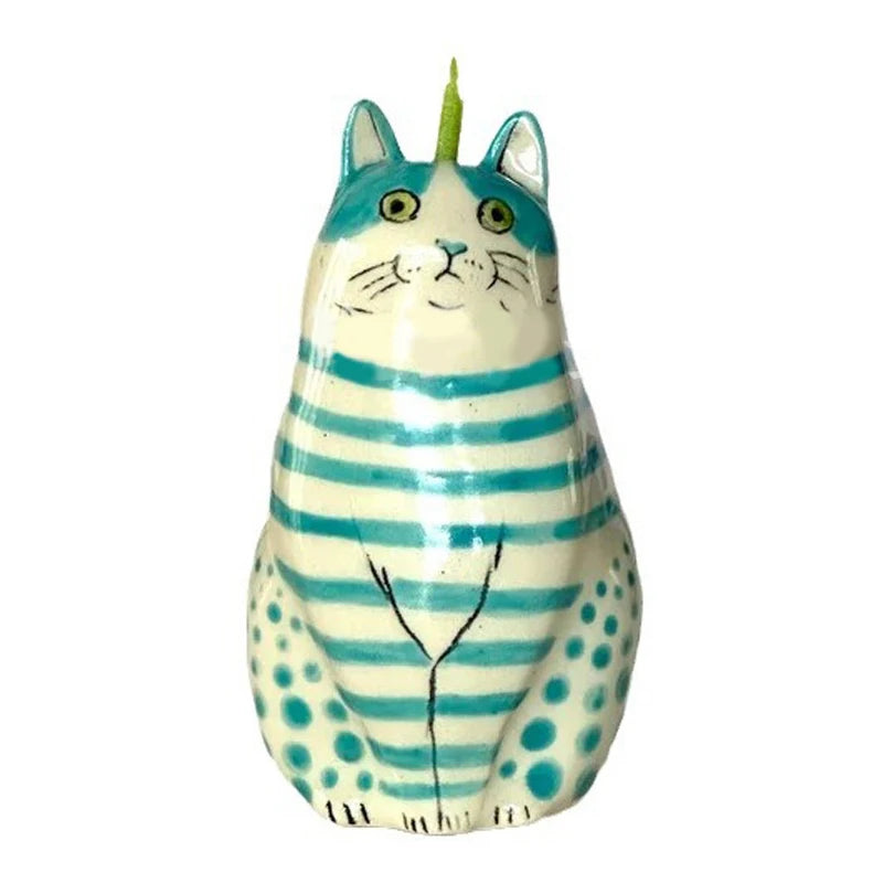 Vase | Harzkatzenvase mit Tupfen für Katzenliebhaber