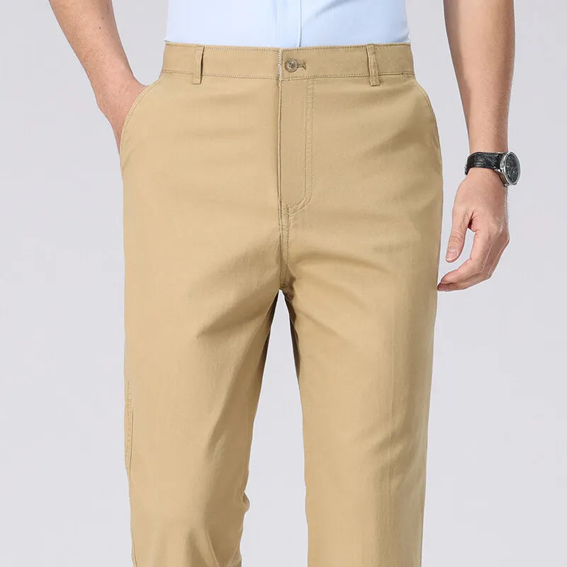 Pantalon Chino Homme Décontracté habillé, Pantalon de Travail Printemps Été Automne, Léger et Confortable avec Poches