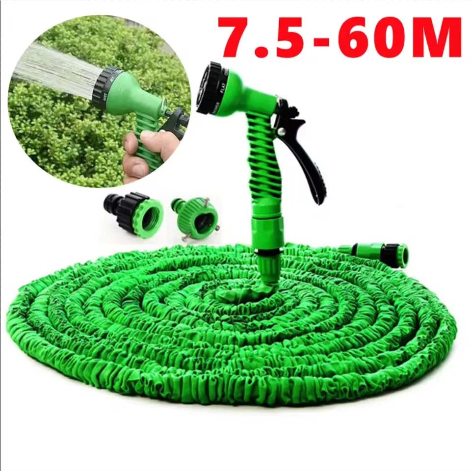 Tuyau d'arrosage magique extensible 25FT-200FT Léger Matériaux Durables 7 Fonctions de Pulvérisation Pistolet Outils d'Arrosage pour Maison et Jardin