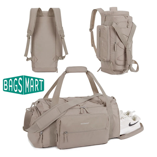 BAGSMART 4-IN-1 Sporttasche für Damen und Herren, TSA-konform, leichte Reisetasche mit Schuhfach und Nassfach, 30L Handgepäck Wochenendtasche