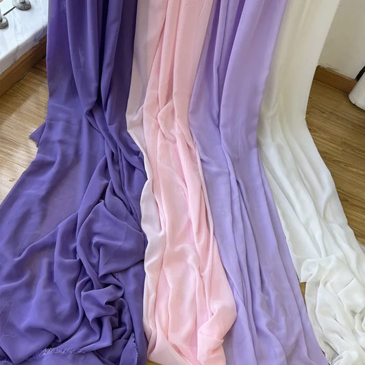 Chiffon fabric for dresses, dresses, skirts, shirts, clothing, decorations and DIY sewing projects, pink and purple
