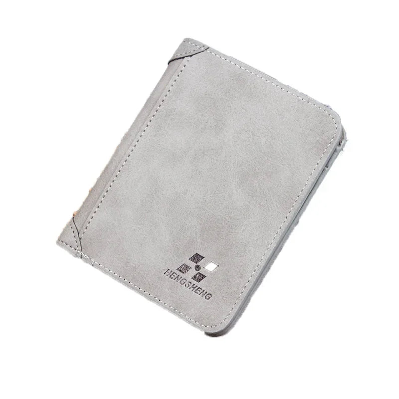 Neue Herren-Brieftasche Kurz Gefrostetes Leder Portemonnaie Retro Zweifach Faltbares Vertikales Portemonnaie Jugend Koreanisches Multi-Karten Portemonnaie 2022 Luxus Portemonnaie