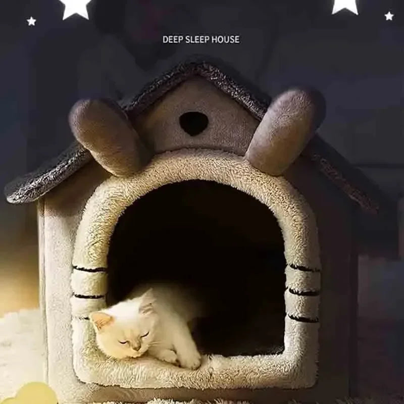 Indoor Warme Hundehütte, weiches Haustierbett, Zelthütte, Hundezwinger, Katzenbett, abnehmbares und waschbares Kissen, ganzjährig universell einsetzbar