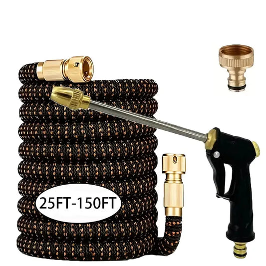 25FT-150FT Expandable Magic Hose, Multifunctional Adjustable Car Wash Water Gun, Watering And Pet Shower Tools