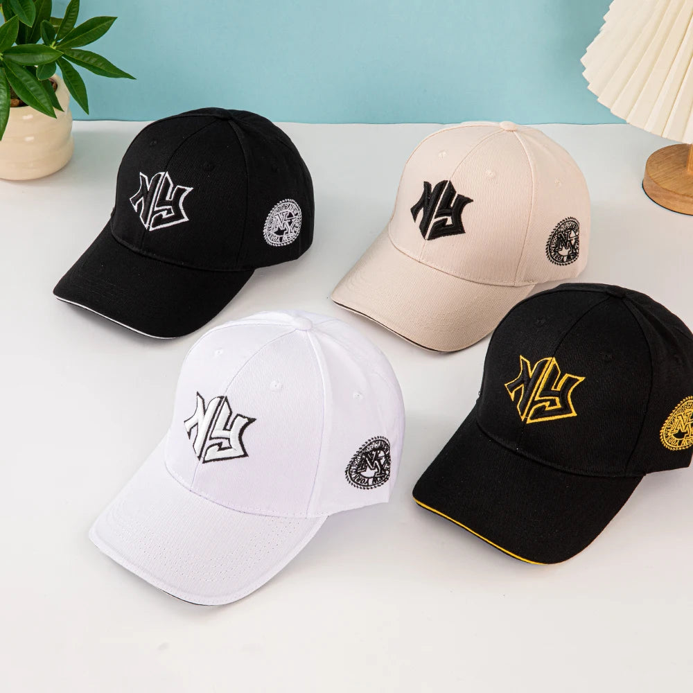 1 Baseballkappe Unisex mit gesticktem New York Logo und Sternen – Leichte Kappe, dehnbar mit verstellbarer Schnalle für Outdoor-Aktivitäten