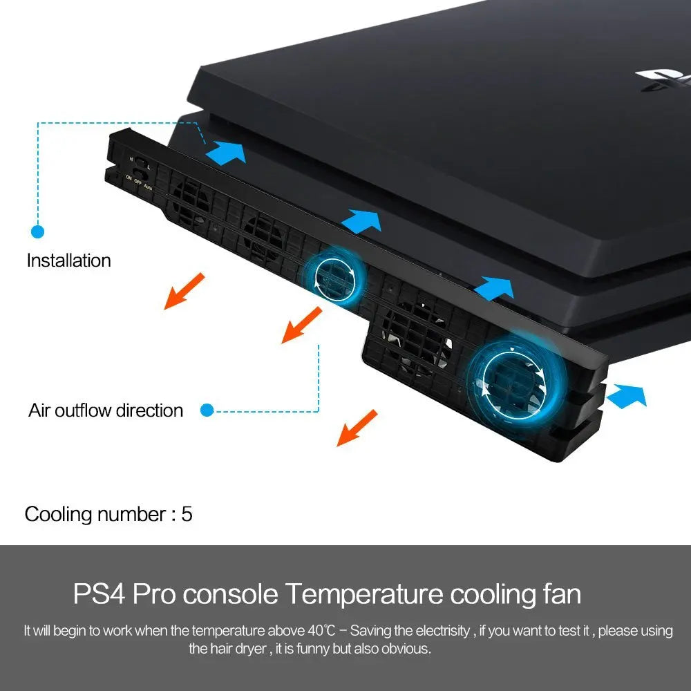 Ventilateur de refroidissement Refroidisseur DC 5V pour console de jeu Sony PS4 Pro Slim Playstation Play Station PS 4 Réfrigérateur USB Ventilateur Portable