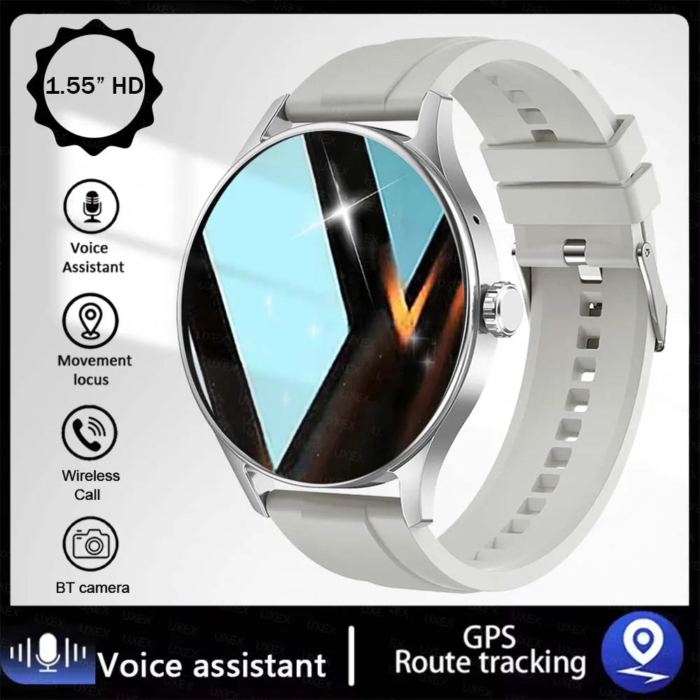 Mode Smartwatch Plus 1.55 HD Für Herren und Damen App-Steuerung BT Anruf Gesundheits-Tracker Benutzerdefiniertes Foto Überraschungsgeschenk Business-Uhren
